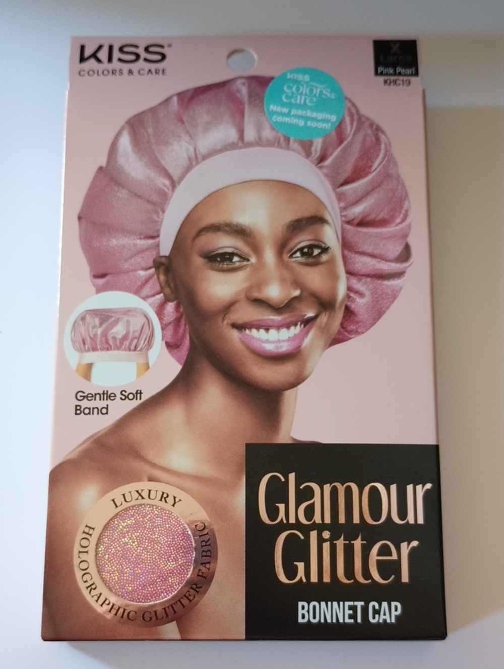 3/$15- KISS Glamour Glitter Bonnet Cap - Pink Pearl